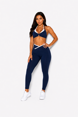 Navy Crisscross Leggings